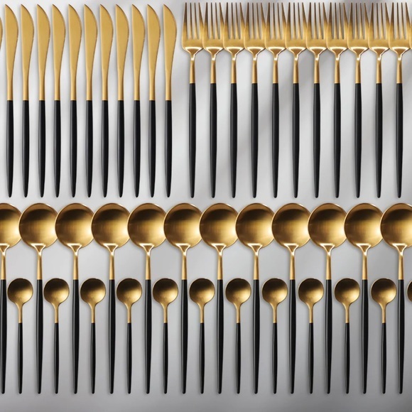 24-Piece Gold Silverware Set Gold Utensils Set for 6, Gold Spoons and Fork nwt - Picture 1 of 15